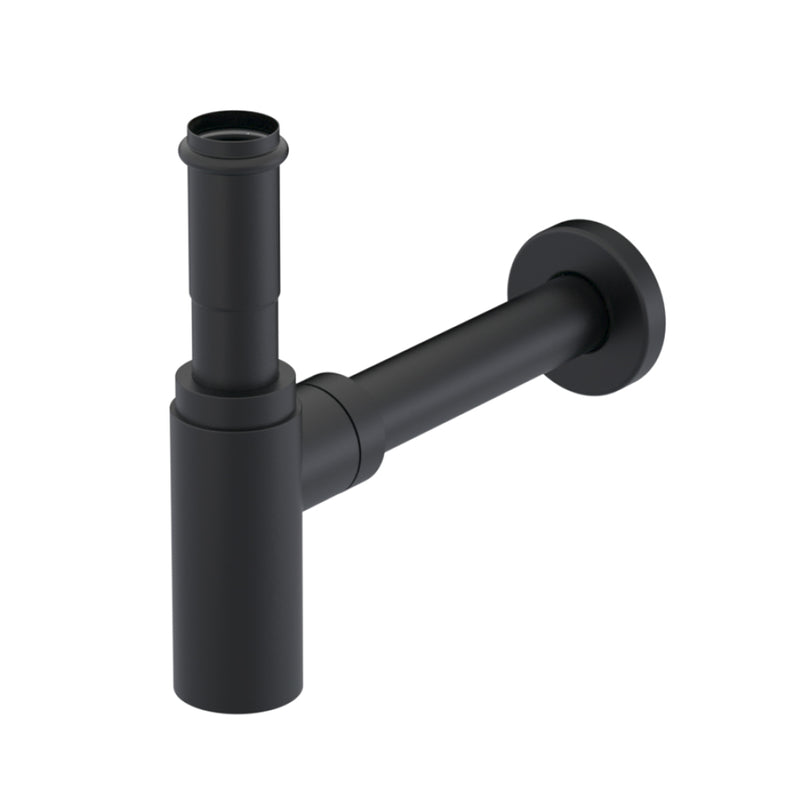 Bath Essentials Bottle Sink Siphon - Under Mount - 10" Brass/Matt Black