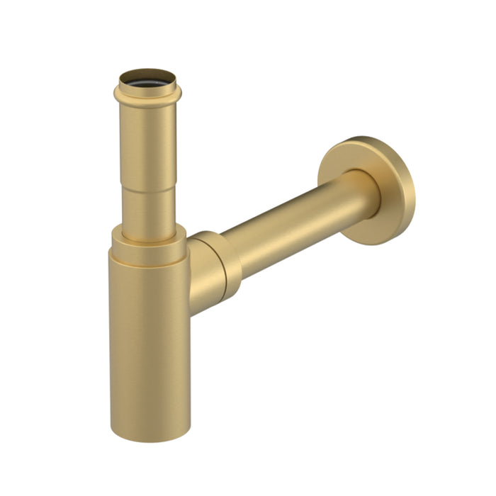 Bath Essentials Bottle Sink Siphon - Under Mount - 10" Brass/Satin Brass