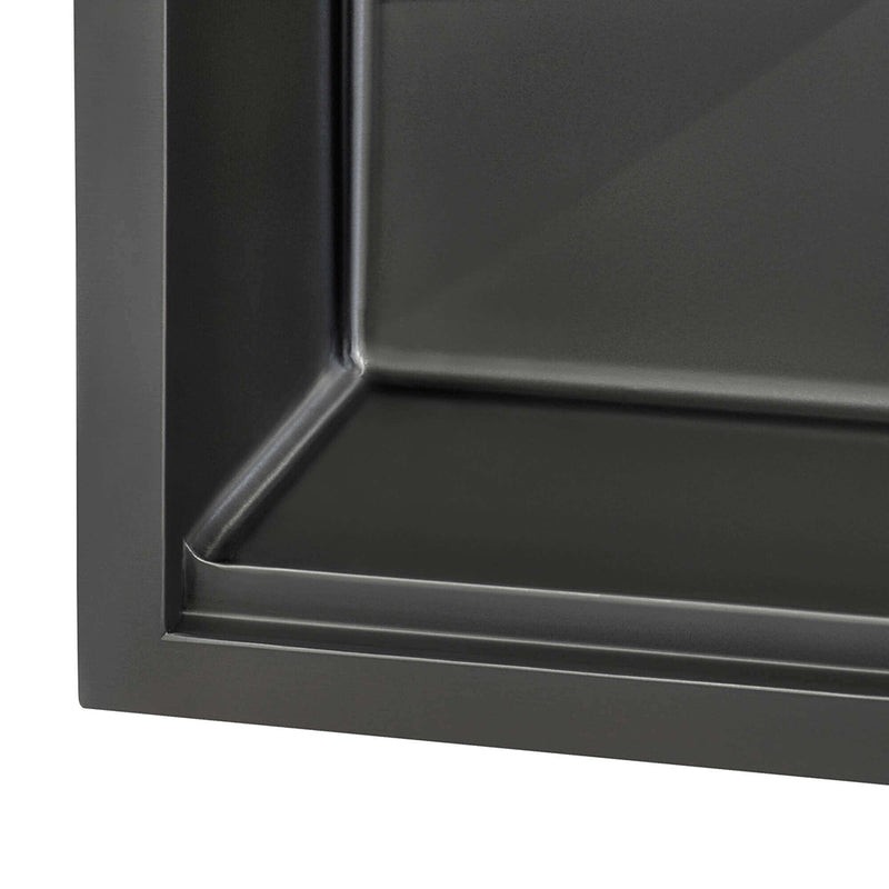 Giana Rectangular Single Bowl Bar Sink - Top Mount - 15" Stainless Steel/Gunmetal Black