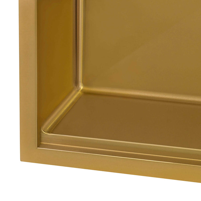 Giana Rectangular Single Bowl Bar Sink - Top Mount - 15" Stainless Steel/Matt Gold