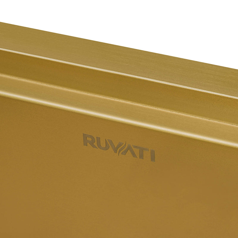 Giana Square Single Bowl Bar Sink - Top Mount - 15" Stainless Steel/Matt Gold