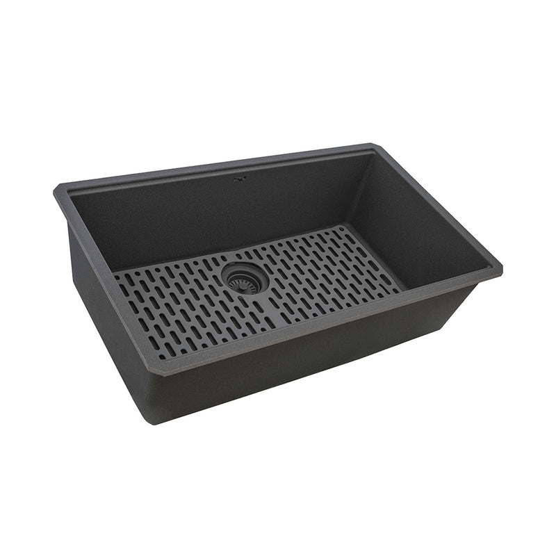 Epistage Workstation Single Bowl Kitchen Sink - Under Mount - 33" Granite Composite/Gray