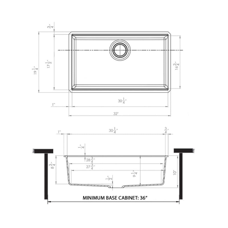 Epistage Workstation Single Bowl Kitchen Sink - Under Mount - 33" Granite Composite/Gray