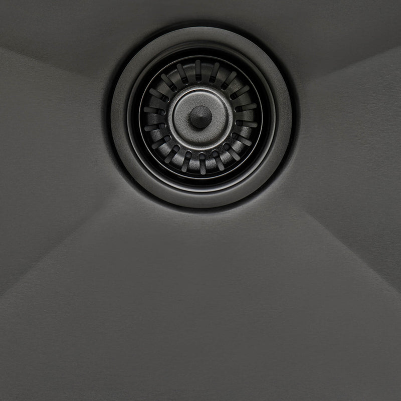 Giana Workstation Single Bowl Kitchen Sink - Under Mount - 27" Stainless Steel/Gunmetal Black