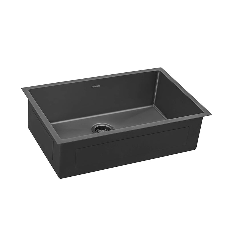 Terraza Single Bowl Kitchen Sink - Under Mount - 27" Stainless Steel/Gunmetal Black