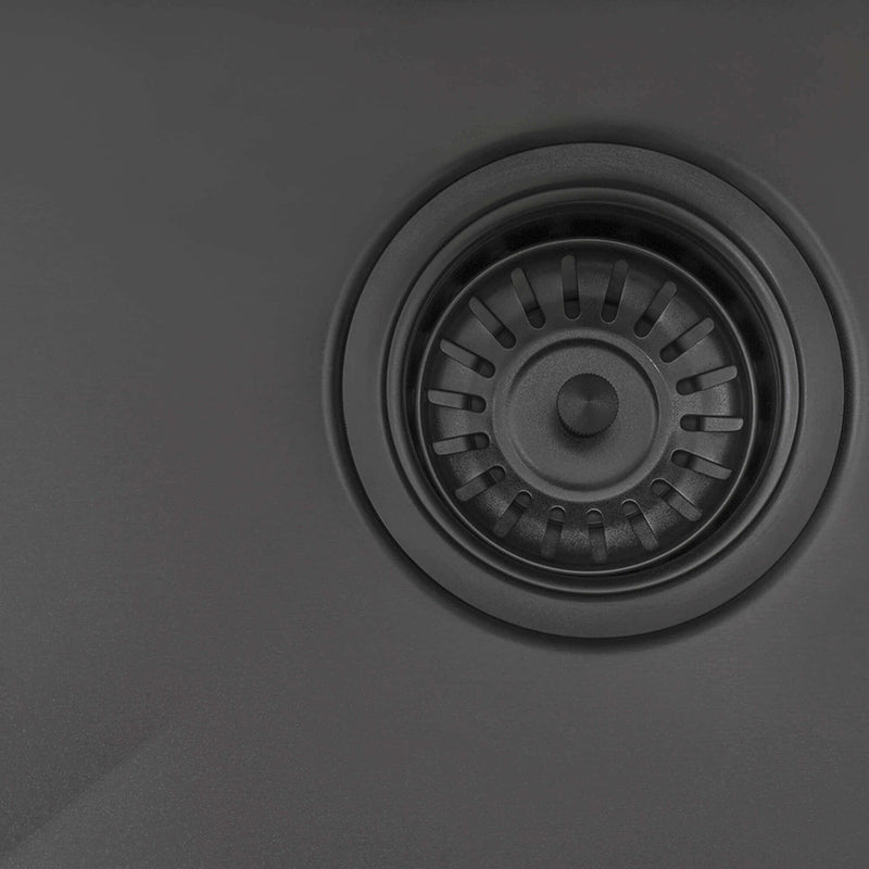 Terraza Single Bowl Kitchen Sink - Under Mount - 27" Stainless Steel/Gunmetal Black