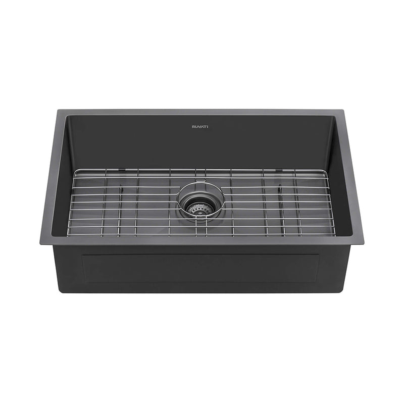 Terraza Single Bowl Kitchen Sink - Under Mount - 30" Stainless Steel/Gunmetal Black