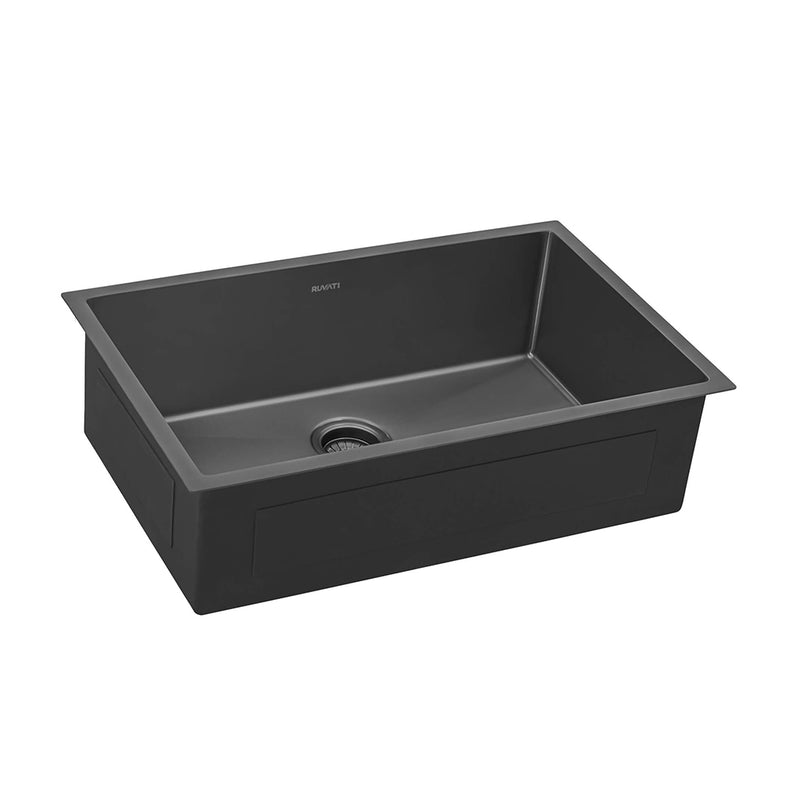 Terraza Single Bowl Kitchen Sink - Under Mount - 30" Stainless Steel/Gunmetal Black