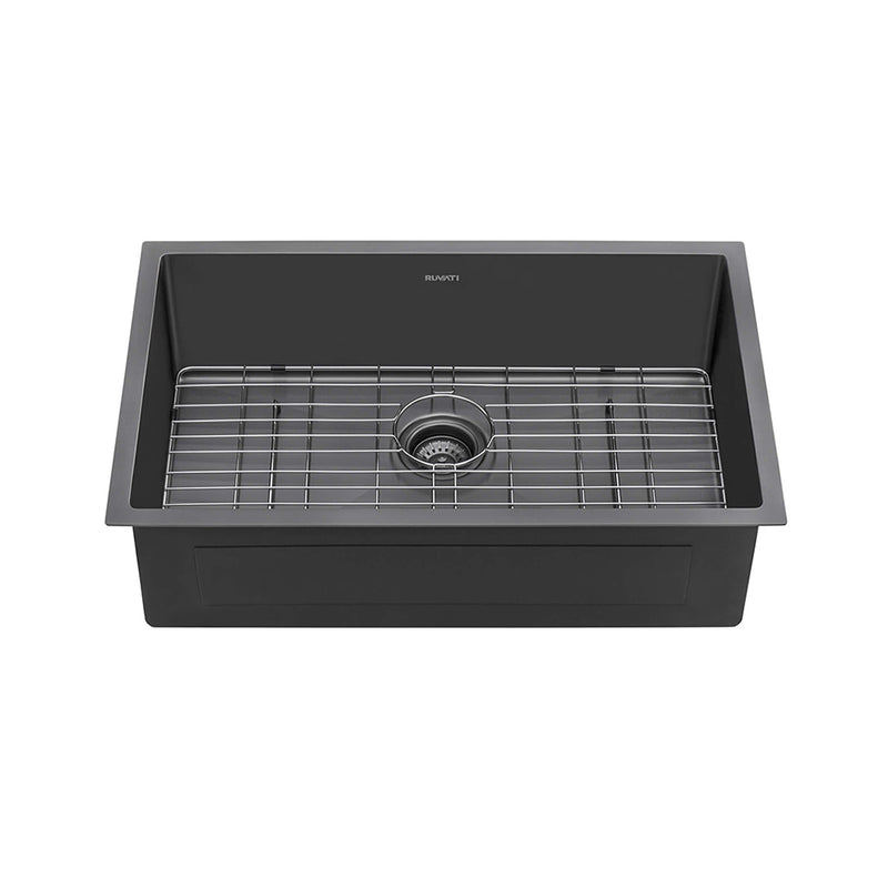 Terraza Single Bowl Kitchen Sink - Under Mount - 33" Stainless Steel/Gunmetal Black