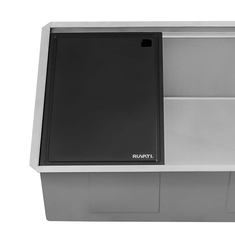 Veniso Nova Workstation Slope Bottom Offset Drain Single Bowl Kitchen Sink - Under Mount - 27" Stainless Steel/Stainless Steel