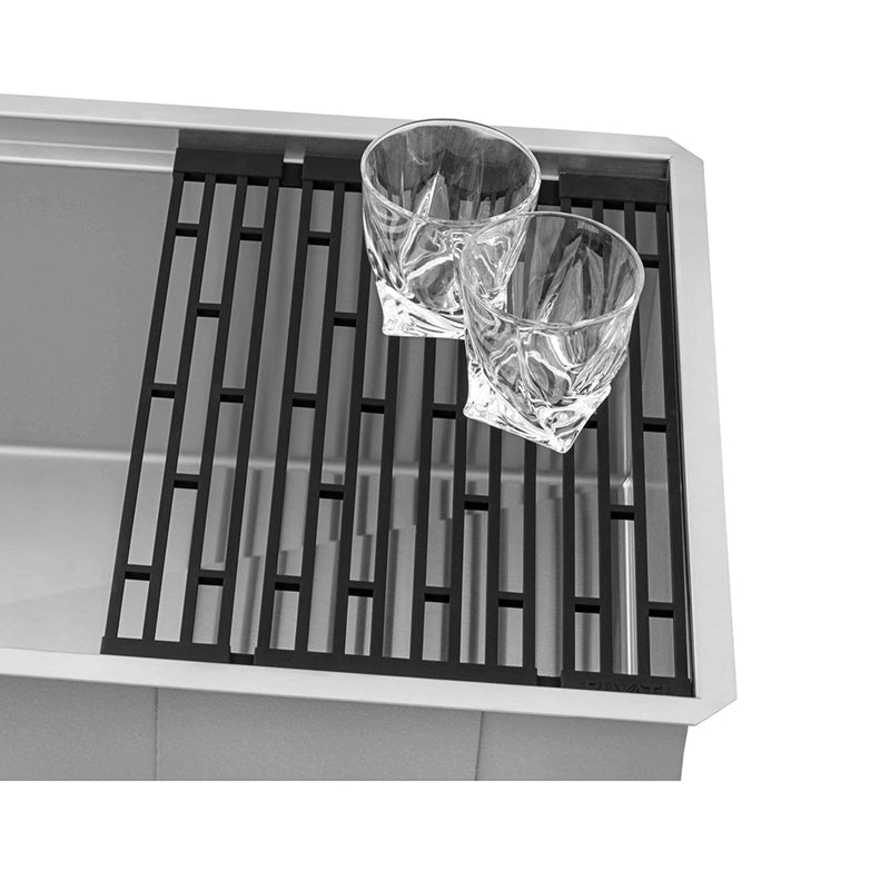 Veniso Nova Workstation Slope Bottom Offset Drain Single Bowl Kitchen Sink - Under Mount - 30" Stainless Steel/Stainless Steel