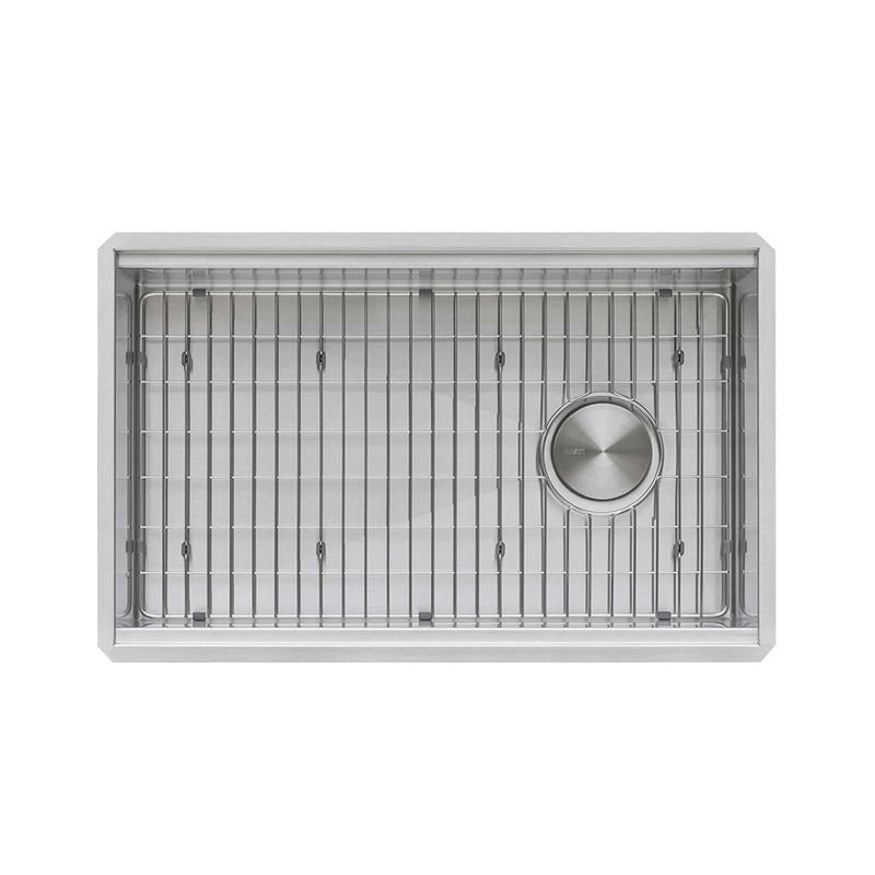 Veniso Nova Workstation Slope Bottom Offset Drain Single Bowl Kitchen Sink - Under Mount - 33" Stainless Steel/Stainless Steel