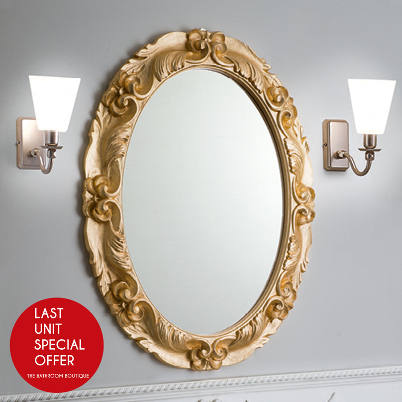 Ghiberti Vanity Mirror - Wall Mount - 27" Wood/Gold - Last Unit Special Offer