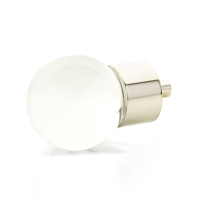 City Lights Globe Cabinet Knob - Cabinet Mount - 2" Brass/Glass/Polished Nickel