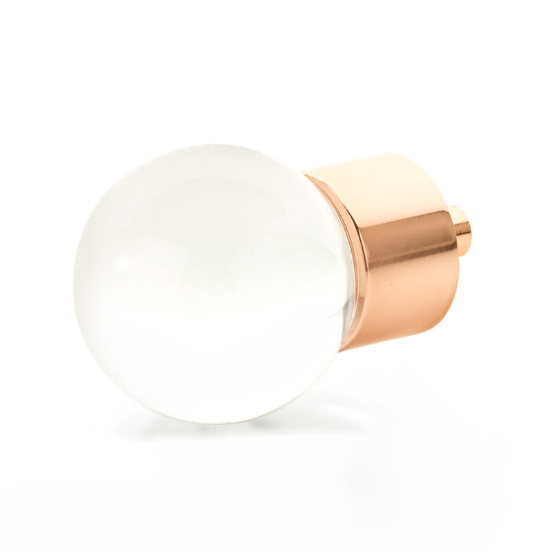 City Lights Globe Cabinet Knob - Cabinet Mount - 2" Brass/Glass/Polished Rose Gold