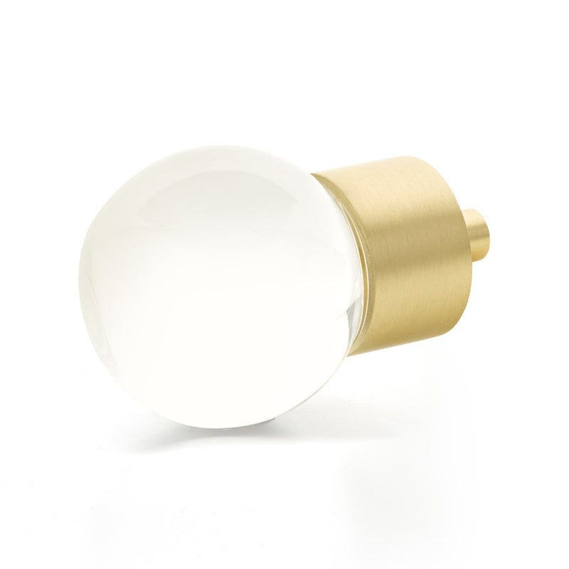 City Lights Globe Cabinet Knob - Cabinet Mount - 2" Brass/Glass/Satin Brass