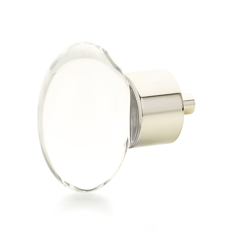 City Lights Oval Cabinet Knob - Cabinet Mount - 2" Brass/Glass/Polished Nickel