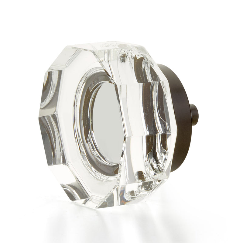 City Lights Large Multi-Sided Cabinet Knob - Cabinet Mount - 2" Brass/Glass/Oil Rubbed Bronze