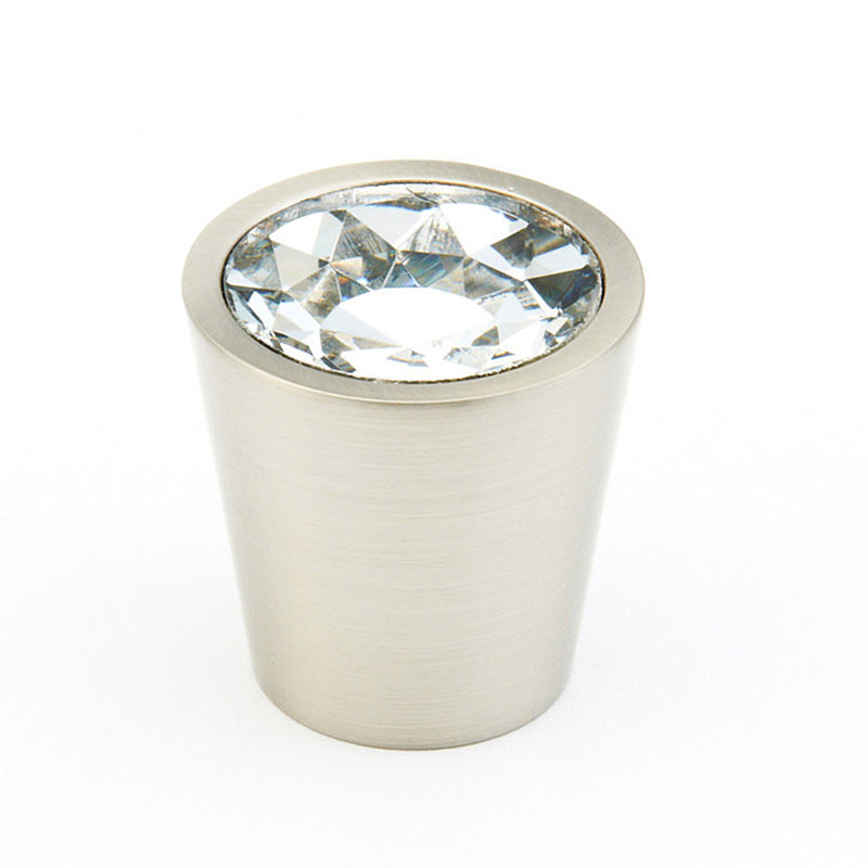 Stargaze Cylinder Cabinet Knob - Cabinet Mount - 1" Zinc/Glass/Satin Nickel