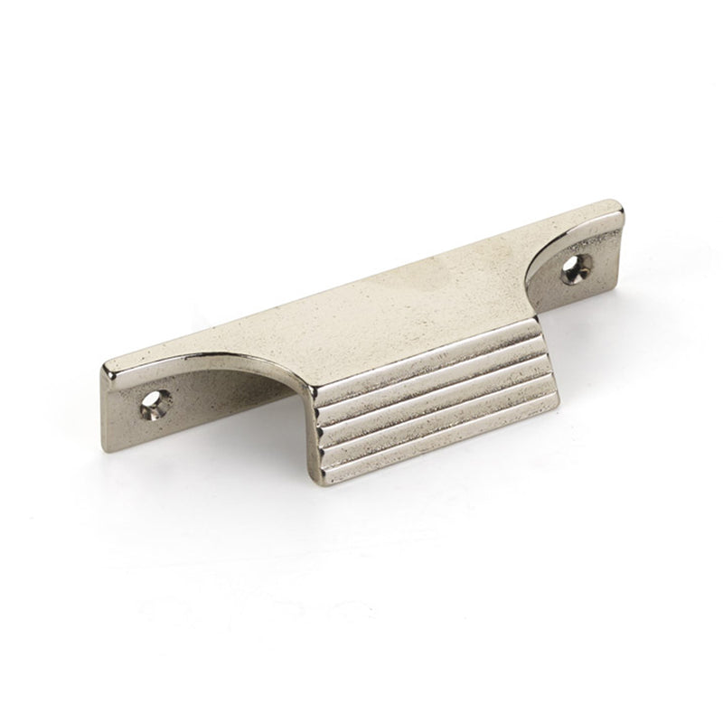 Stradella Edge Cabinet Pull Handle - Cabinet Mount - 4" Cast Bronze/Polished White Bronze