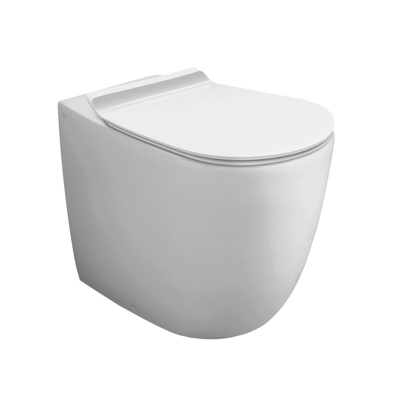 Vignoni Rimless One Piece Toilet - Floor Mount - 14" Porcelain/Matt White