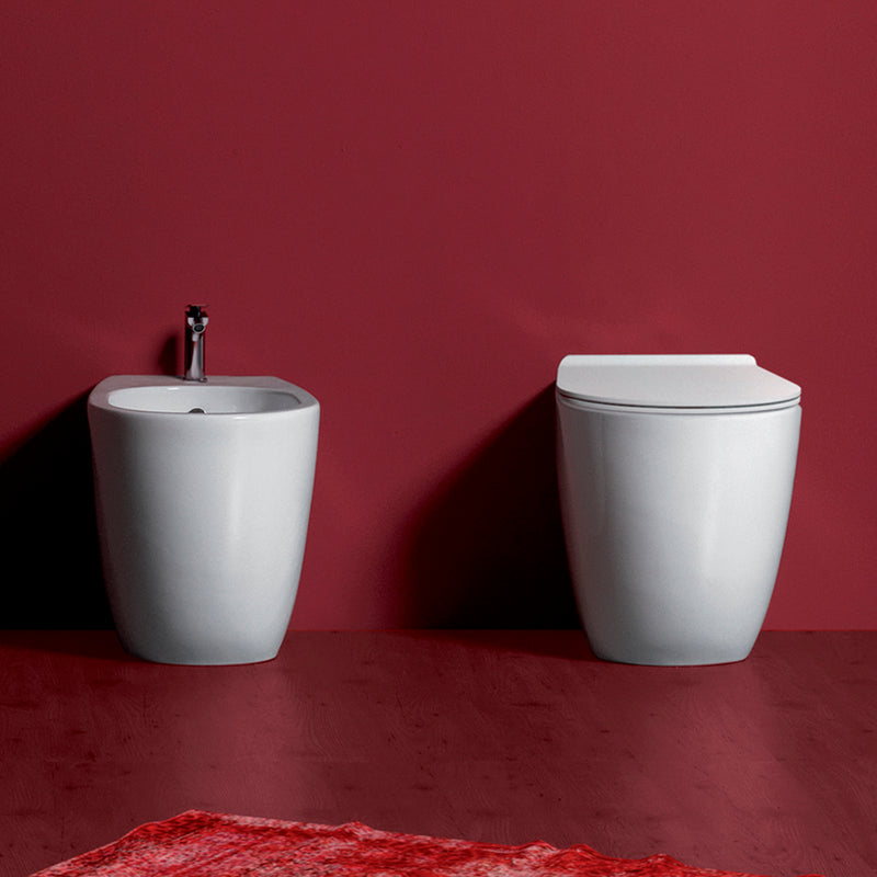 Vignoni Rimless One Piece Toilet - Floor Mount - 14" Porcelain/Matt White