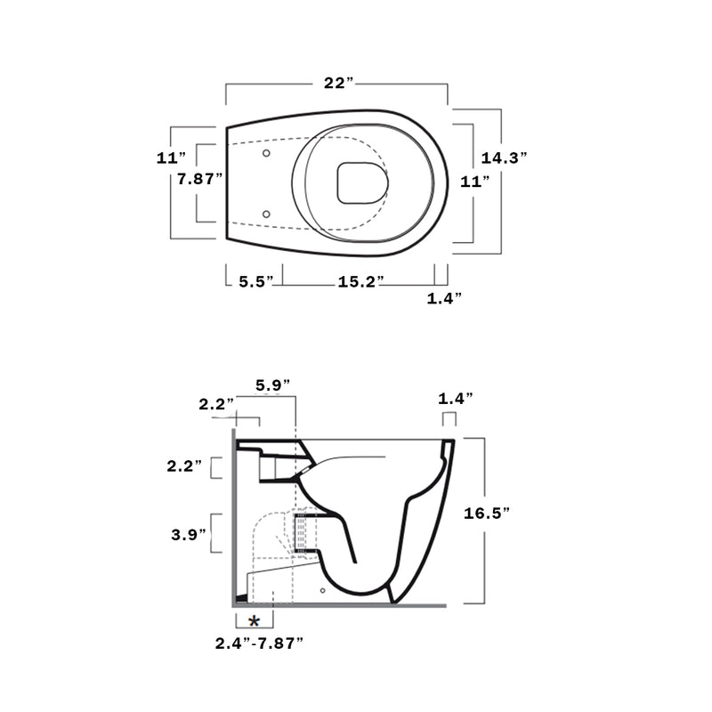 Vignoni Rimless One Piece Toilet - Floor Mount - 14" Porcelain/Matt White