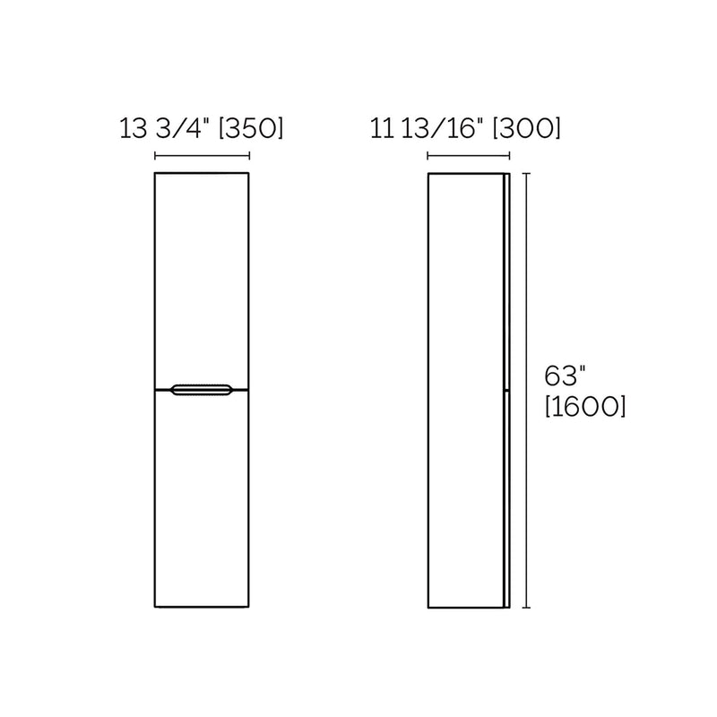 Runway Auxiliary Column - Wall Mount - 63" Mdf/Matt Warm Grey