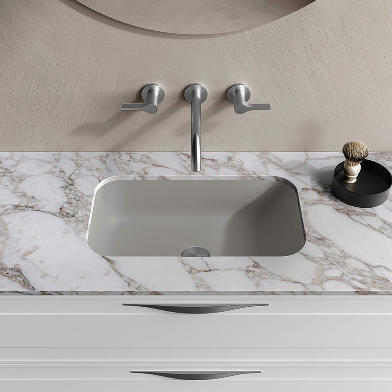Sotto Rectangular Bathroom Sink - Under Mount - 21" Solid Surface/Matt Grey