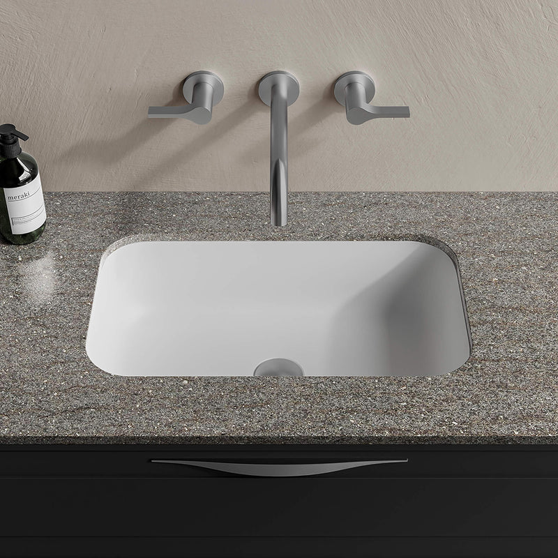 Sotto Rectangular Bathroom Sink - Under Mount - 21" Solid Surface/Matt White