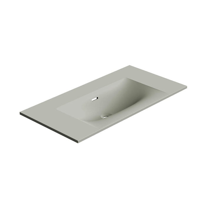 Neve Without Faucet Hole Single Bowl Integrated Vanity Sink - Vanity Mount - 36" Solid Surface/Matt Grey