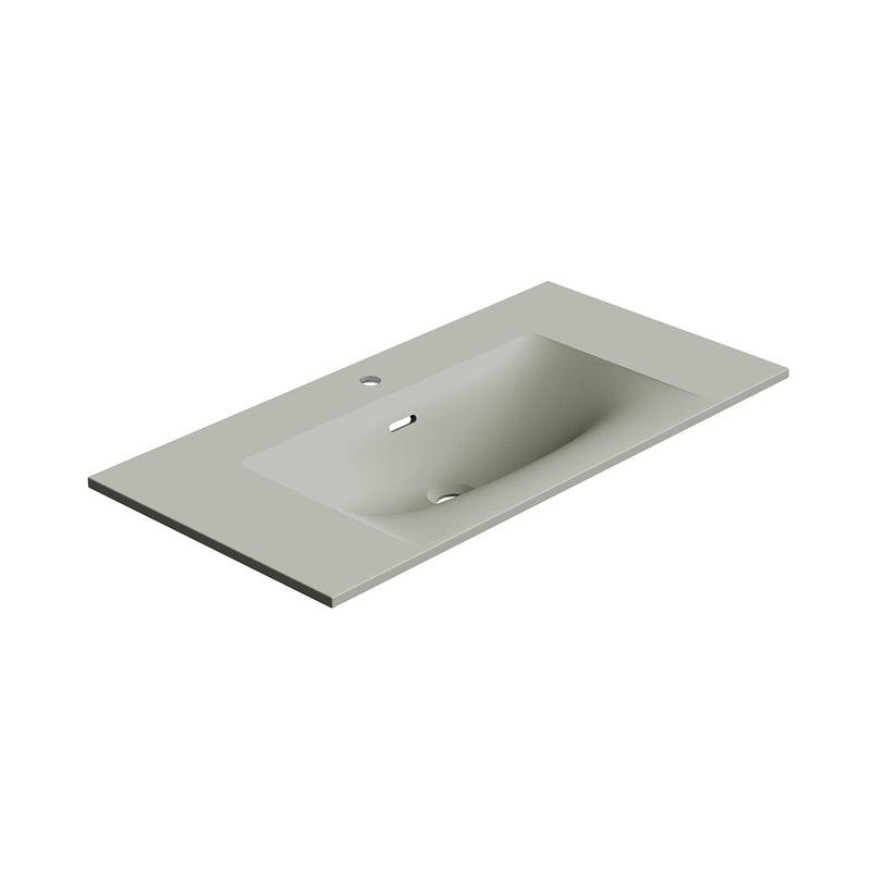 Neve One Faucet Hole Single Bowl Integrated Vanity Sink - Vanity Mount - 36" Solid Surface/Matt Grey