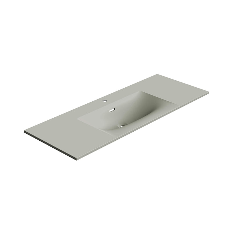 Neve One Faucet Hole Single Bowl Integrated Vanity Sink - Vanity Mount - 48" Solid Surface/Matt Grey