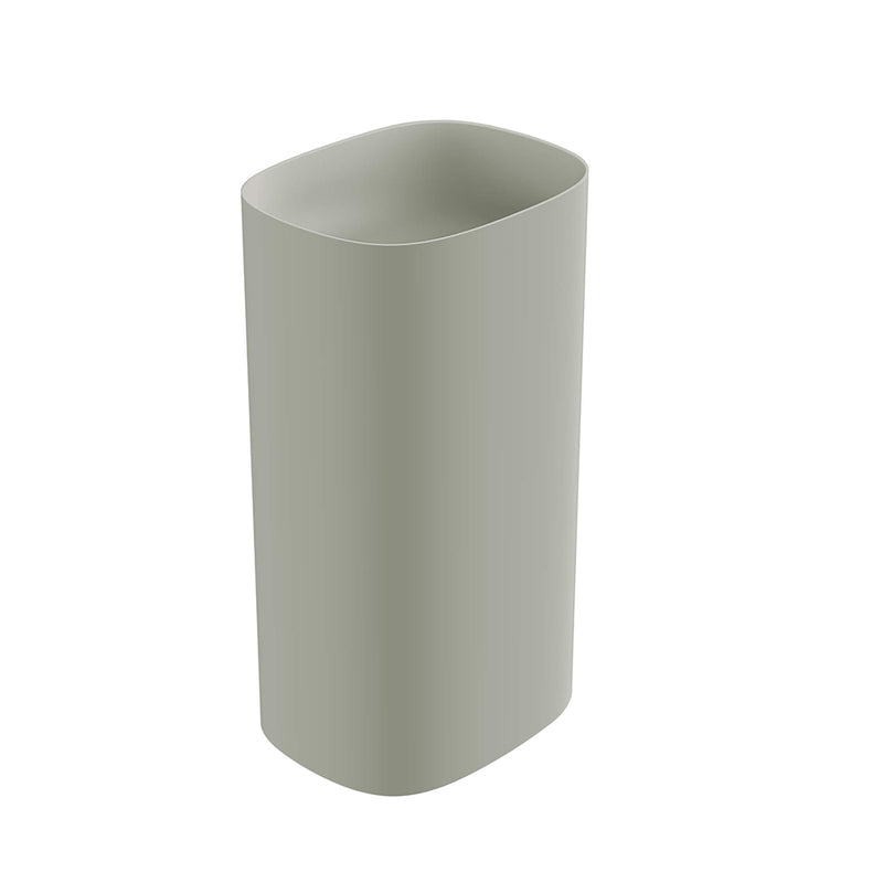 Ïo Round Pedestal Sink - Floor Mount - 34" Solid Surface/Matt Grey