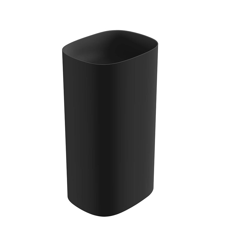 Ïo Round Pedestal Sink - Floor Mount - 34" Solid Surface/Matt Black