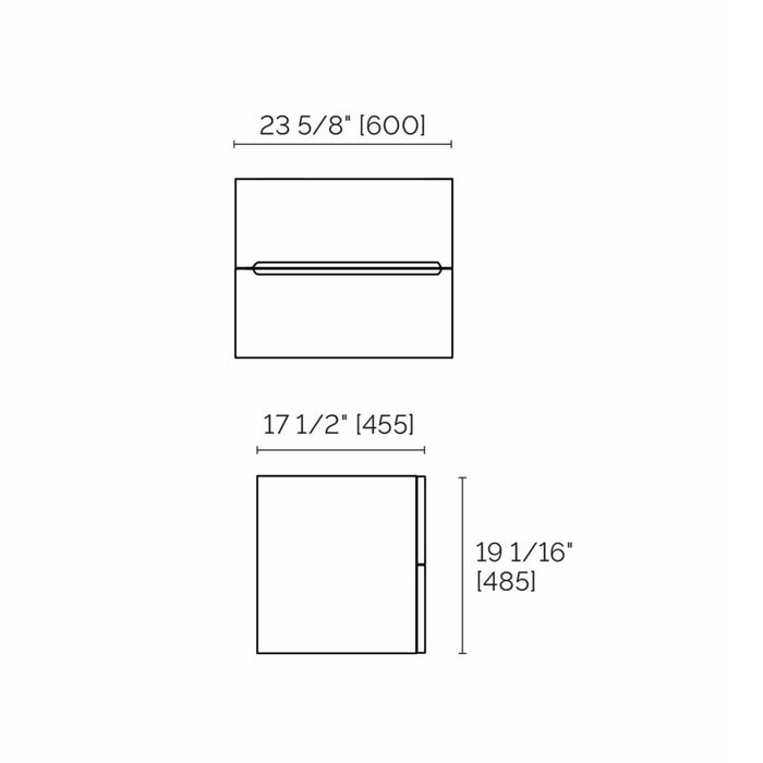 Runway 2 Drawers Bathroom Vanity with Solid Surface Matte White without Faucet Hole - Wall Mount - 24" Mdf/Matt Warm Grey