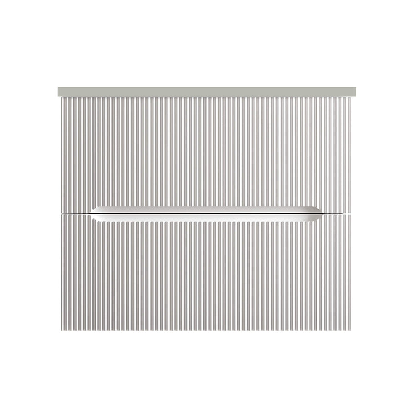 Runway 2 Drawers Bathroom Vanity with Solid Surface Matte Grey without Faucet Hole - Wall Mount - 24" Mdf/Matt White