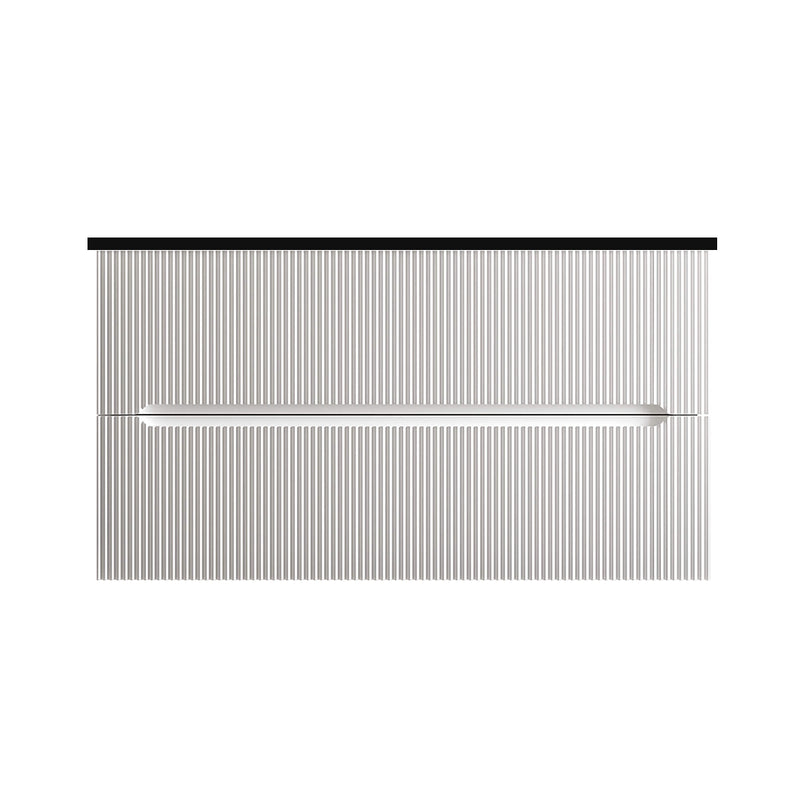 Runway 2 Drawers Bathroom Vanity with Solid Surface Matte Black without Faucet Hole - Wall Mount - 36" Mdf/Matt White