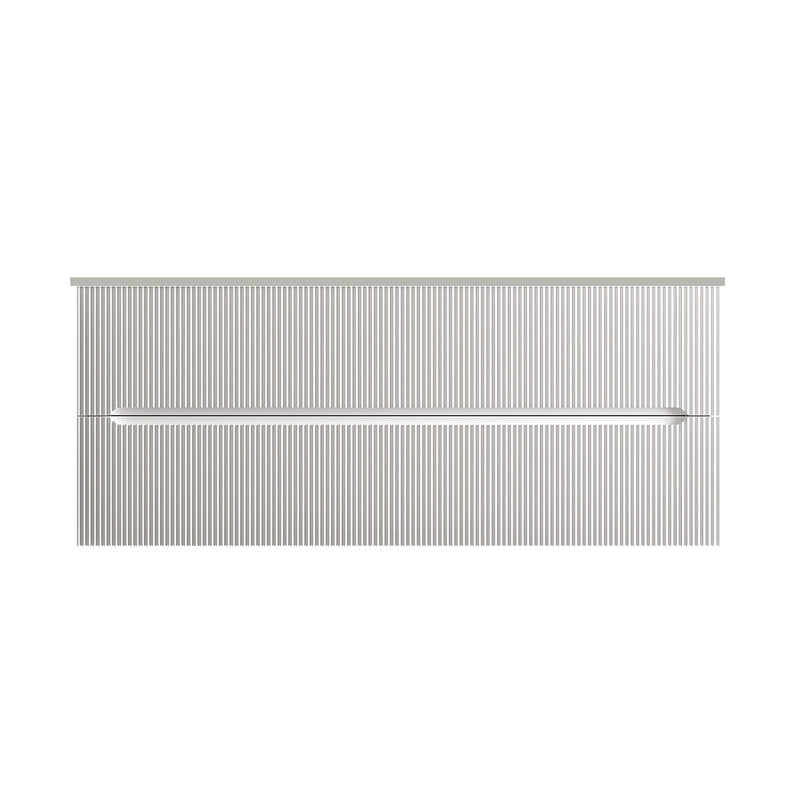 Runway 2 Drawers Bathroom Vanity with Solid Surface Matte Grey without Faucet Hole - Wall Mount - 48" Mdf/Matt White
