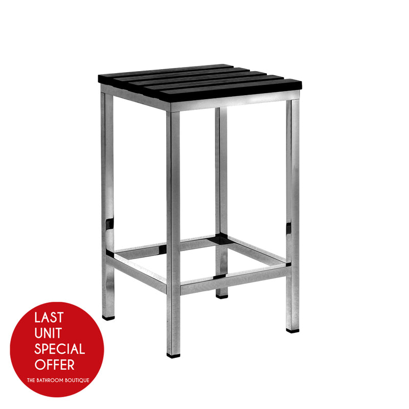 Universal Bathroom Seat - Free Standing - 13" Brass/Wood/Polished Chrome/Black - Last Unit Special Offer