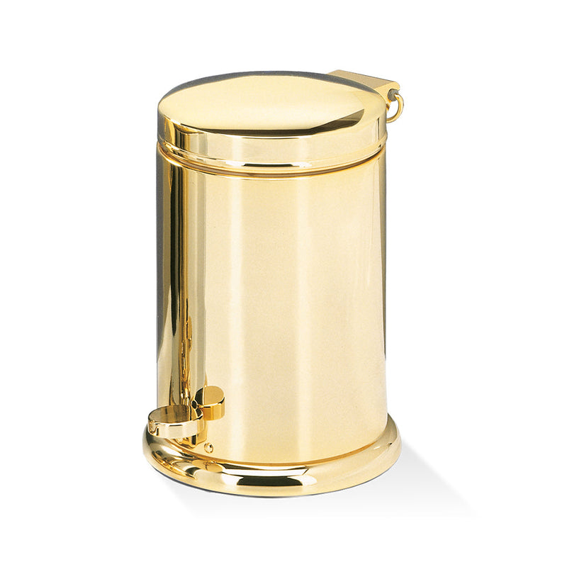Universal 3 Lts Bathroom Trash Can - Free Standing - 9" Brass/Gold