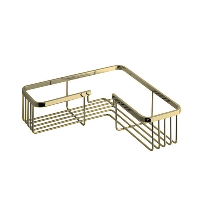 Universal Corner Shower Basket - Wall Mount - 11" Brass/Gold