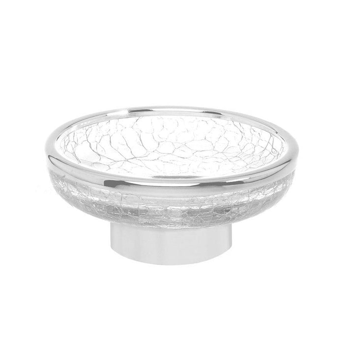 Crystal Soap Dish - Free Standing - 5" Brass/Glass/Polished Chrome