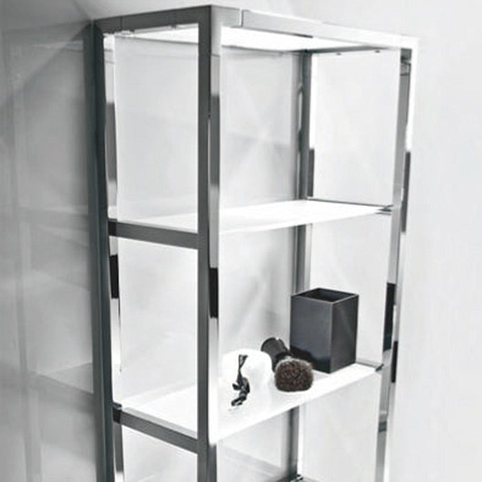 Universal Shower Shelf - Wall Mount - 14" Brass/Glass/Polished Chrome