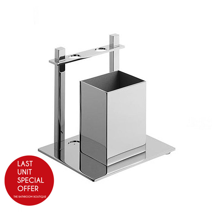 Universal Toothpaste Tube And Toothbrush Holder - Free Standing - 5" Brass/Polished Chrome - Last Unit Special Offer
