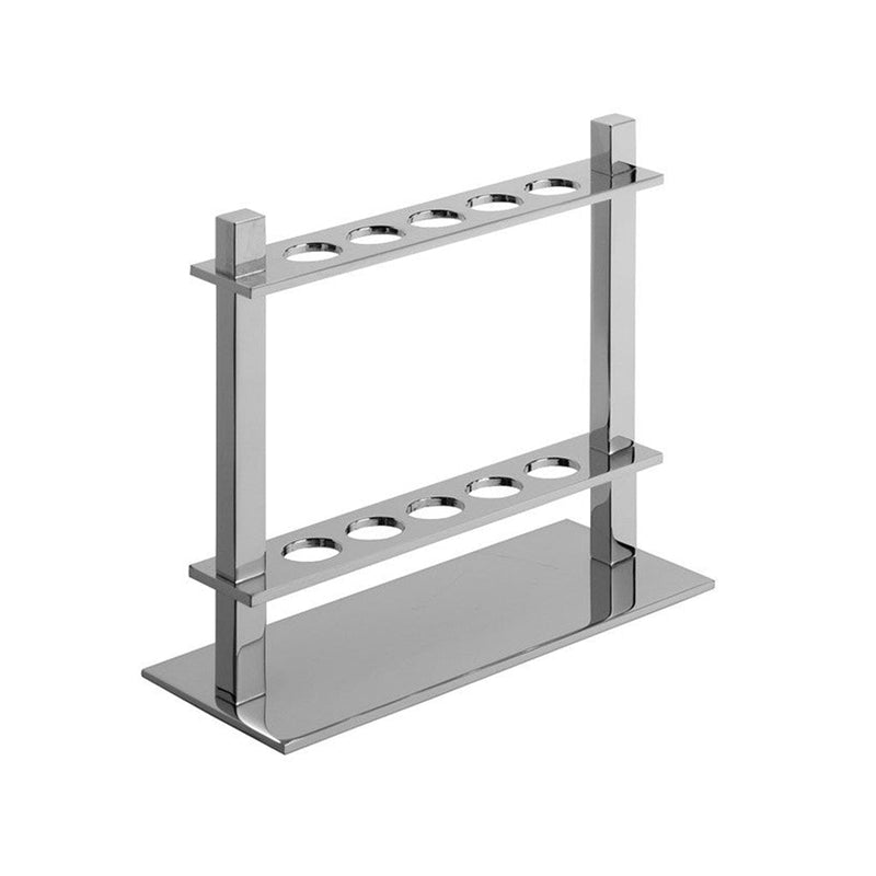 Universal Toothbrush Holder - Free Standing - 6" Brass/Polished Chrome