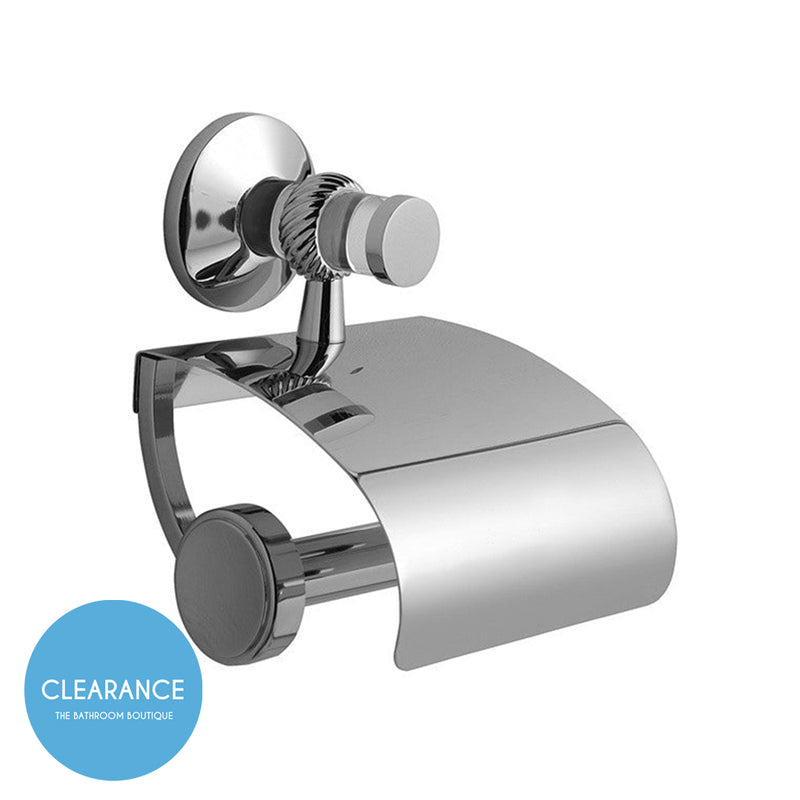 Madrid Lid Toilet Paper Holder - Wall Mount - 5" Brass/Glass/Polished Chrome (Final Sale)