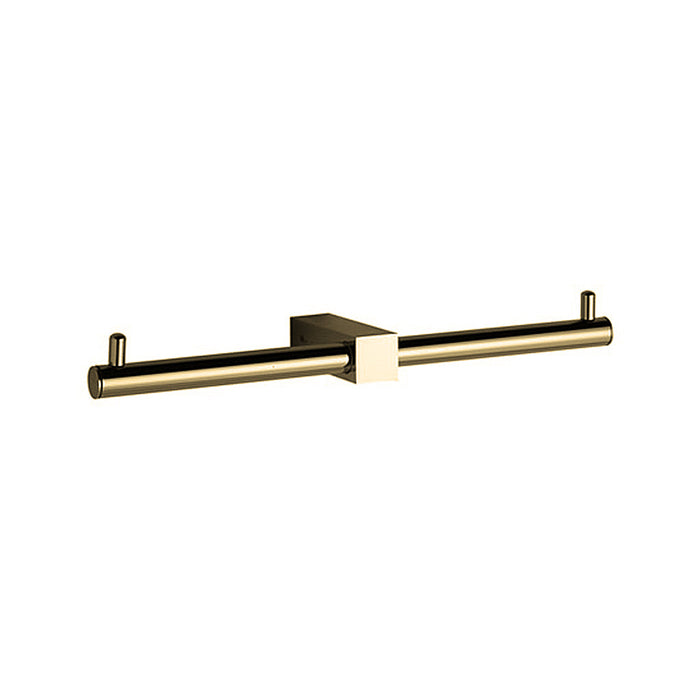Mix Double Toilet Paper Holder - Wall Mount - 12" Brass/Gold