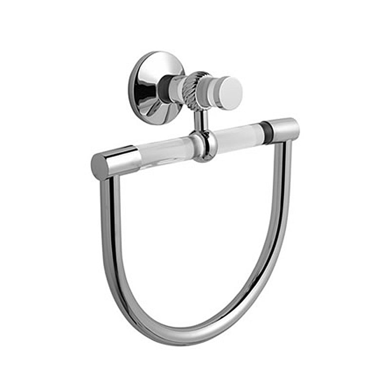 Madrid Towel Ring - Wall Mount - 9" Brass/Glass/Polished Chrome (Final Sale)