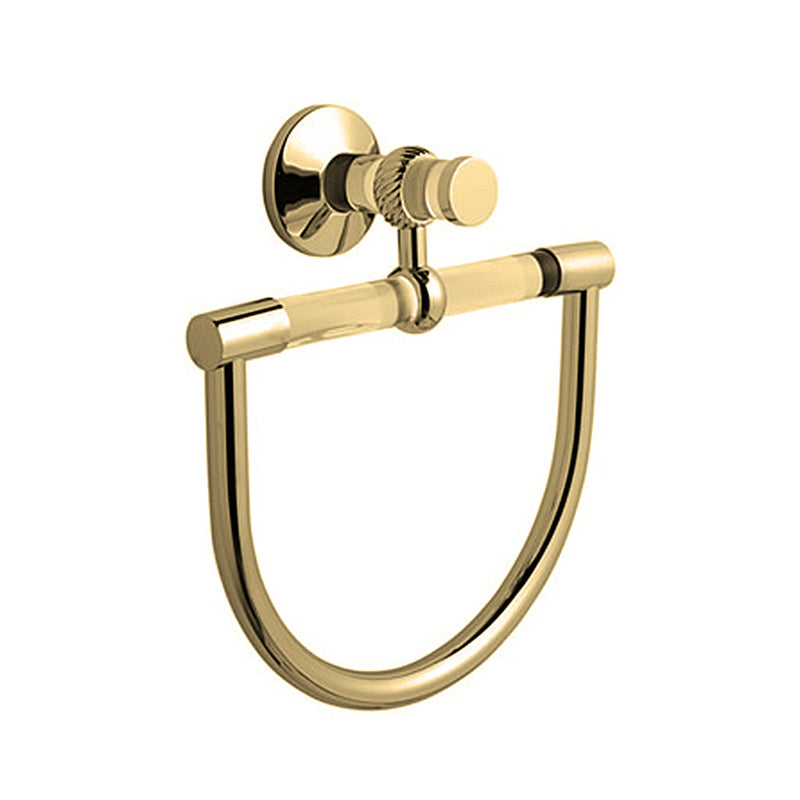 Madrid Towel Ring - Wall Mount - 9" Brass/Glass/Gold - Last Unit Special Offer
